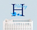 Customized Name Wall Stickers Customized Name Wall Stickers Elephant Initial Letter Vinyl Wall Art Decal